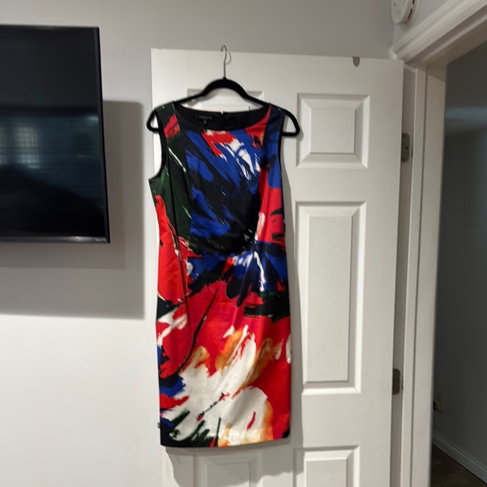 Lafayette 148 Multicolor Abstract Print Dress Size 8